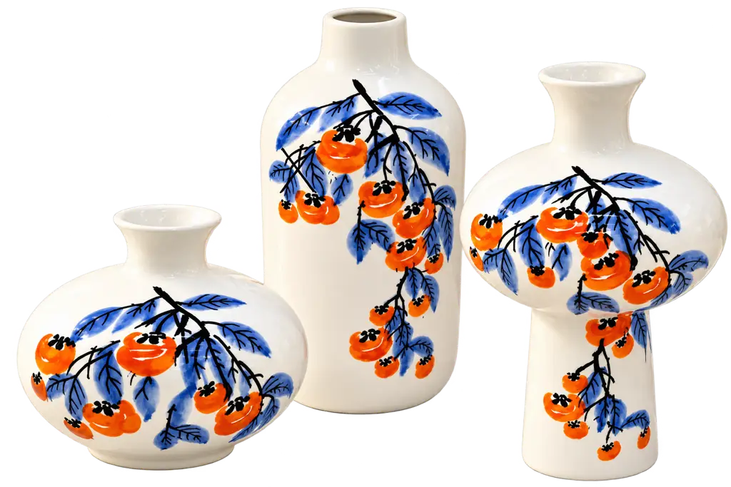 Pot de fleurs blanc à motif floral  - YD263067 – Ensemble de 3 