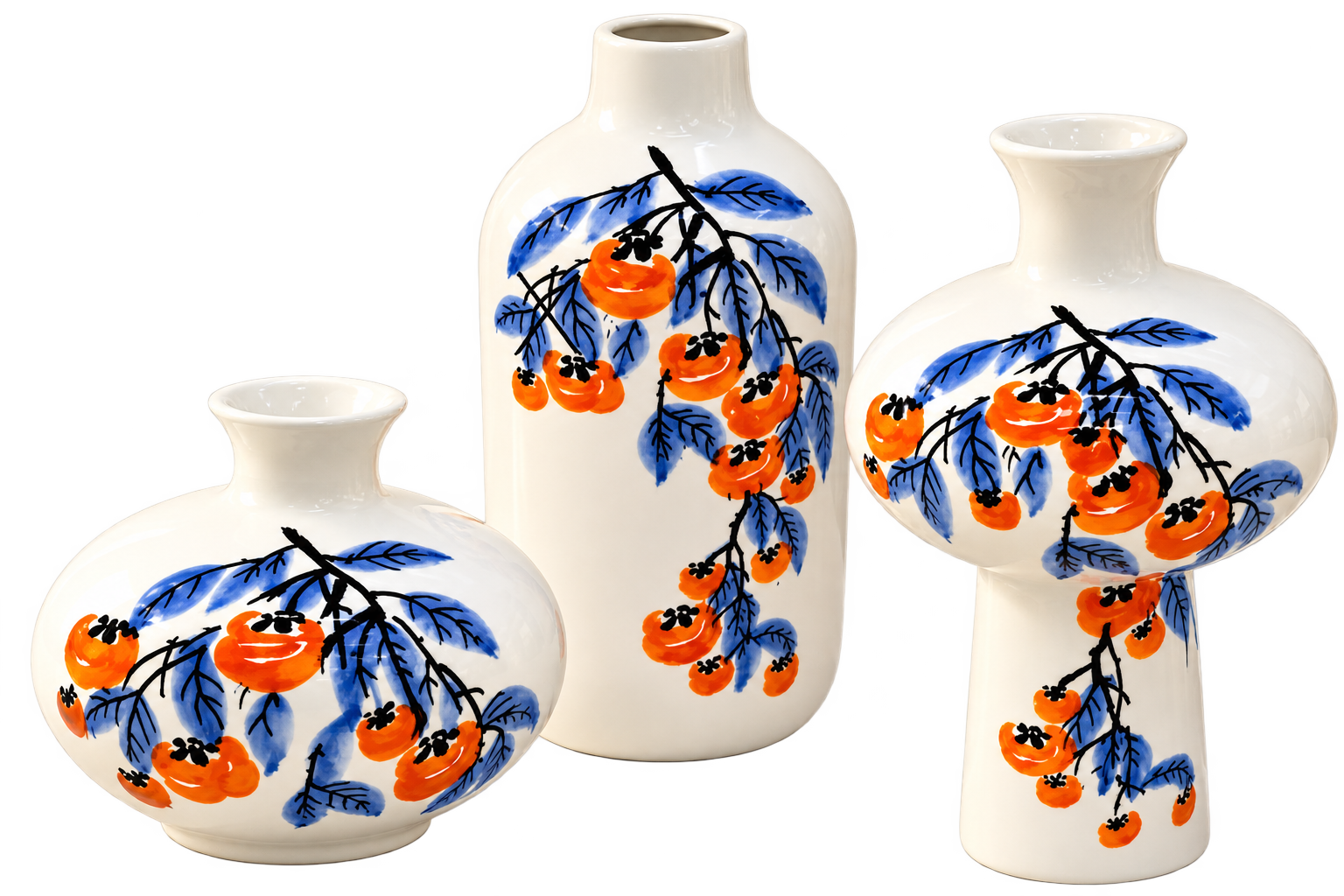 Pot de fleurs blanc à motif floral  - YD263067 – Ensemble de 3 
