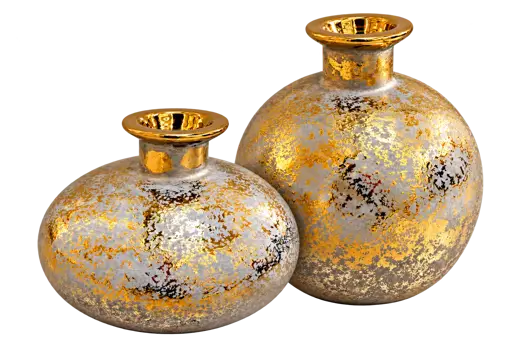 Pot de fleurs gris et doré YD263059 – Décoration intérieure