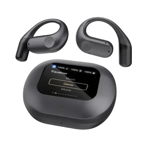 Écouteurs Sans Fil - Powerology-  PW07 Open Ear –  Bluetooth 5.3 – Design Open-Ear – Noir – Garantie 03 Mois