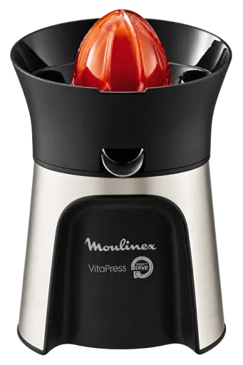 Presse-agrumes électrique Moulinex PC603D10 VitaPress – 100 W – 3 Cônes –  inox et noir - 03 mois de garantie