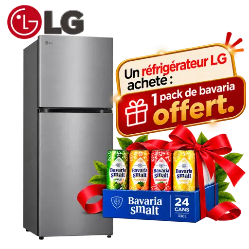 Réfrigérateur combiné LG GCFB195PQCF + 1 pack de bavaria offert