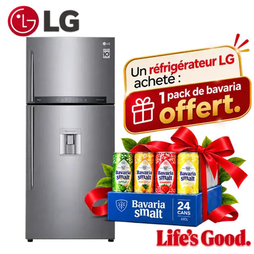 Réfrigérateur combiné LG GN-F392 PFAK + 1 pack de bavaria offert