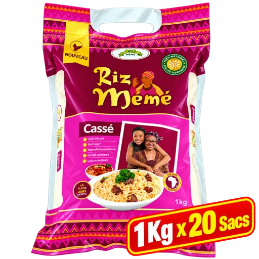 Riz Parfumé - Mémé Cassé - 100% Brisures - 1 Kg x 20 Sachets