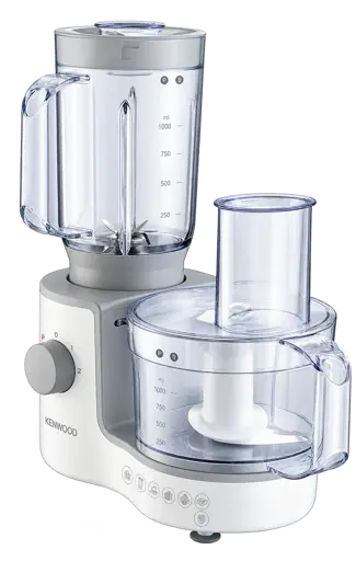 Robot culinaire avec blender Kenwood FP190 – 600W – 1,4 L + 1 L – Blanc/Gris – Garantie 3 mois