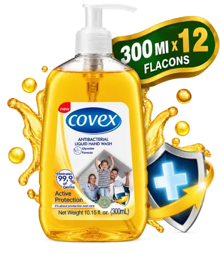 Savon Liquide pour les mains - Covex -  Antibactérien - Flacons de 300 ml x 12