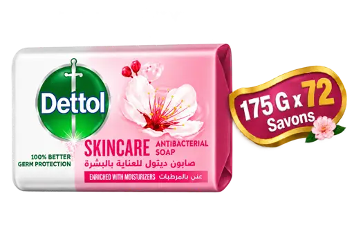 Savon Solide Antibactérien - Dettol - Skincare  - 175 g - Lot de 72