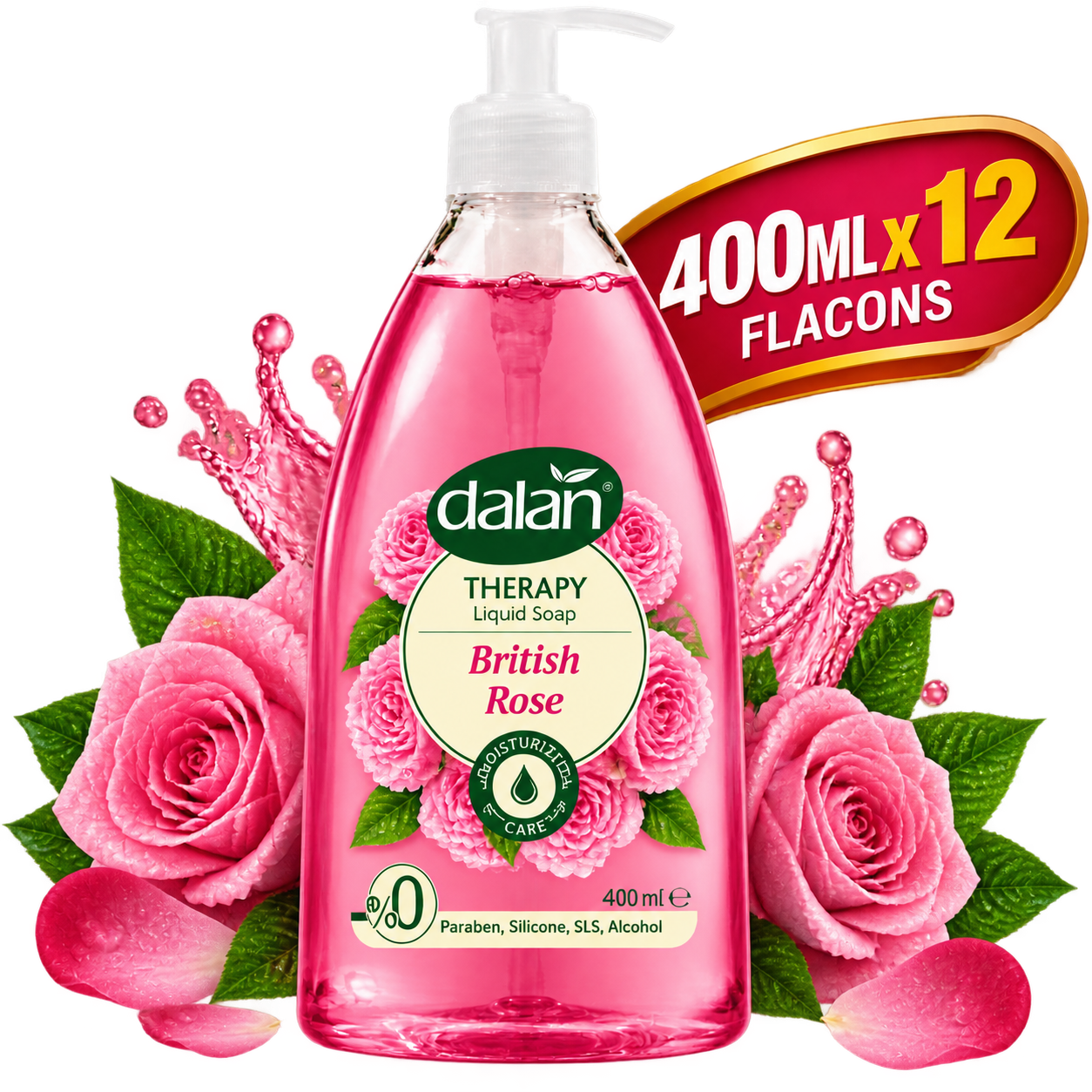 Gel de Douche - Dalan – Parfum Rose Britannique – Flacon 400 ml x 12