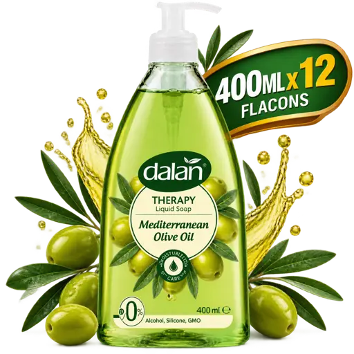 Gel de Douche - Dalan –  Hydratant à l’Huile d’Olive – Flacon de 400 ml x 12