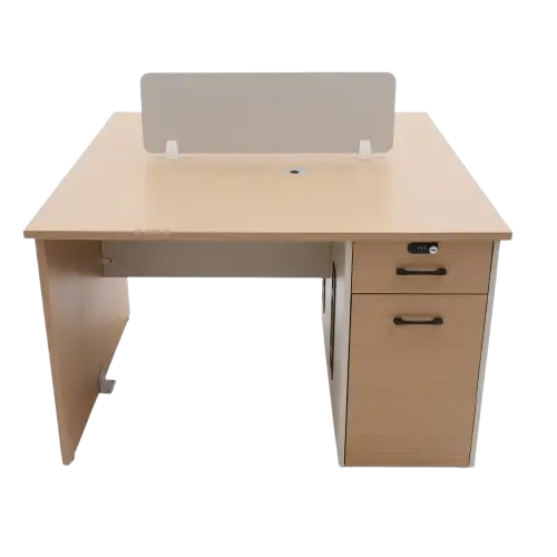 Station de travail 2 places -  HB2510047 -  120 × 120 – Bois/Mélamine
