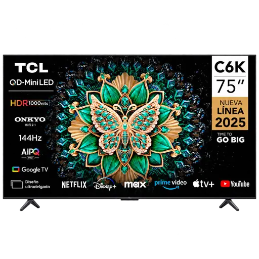 Téléviseur  Smart TCL - 75C6K  - 75 pouces  QD-Mini LED  4K HDR - Garantie 06 Mois