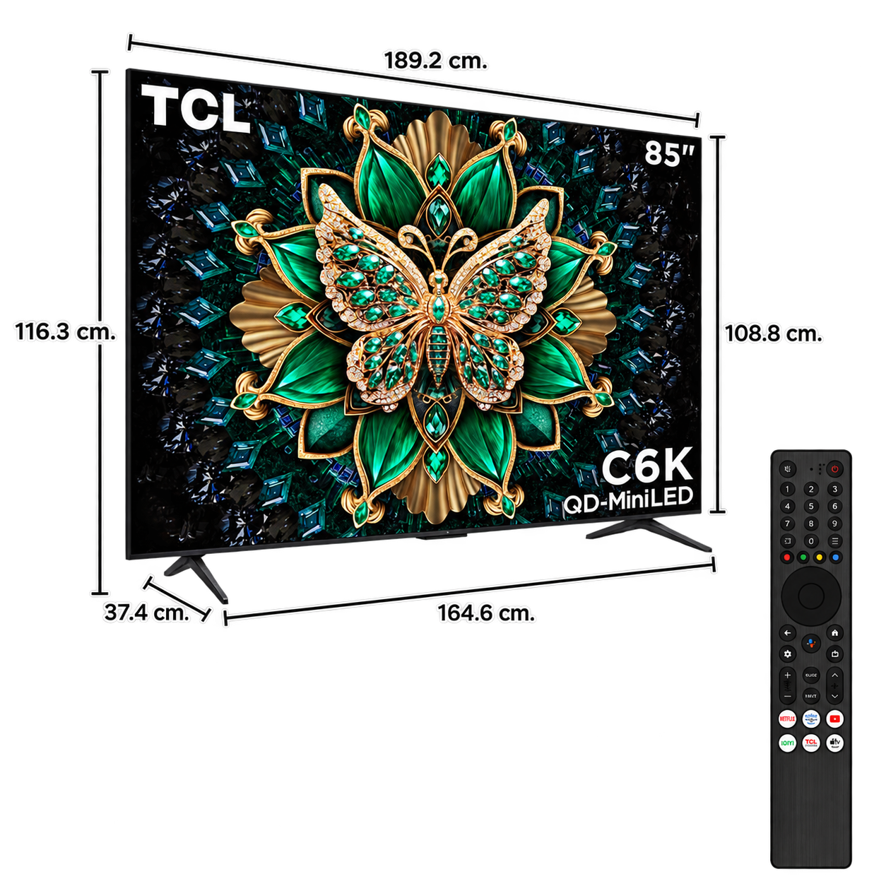 Téléviseur  Smart TCL - 85C6K 85 pouces  QD Mini  LED  4K HDR  - Garantie 06 Mois
