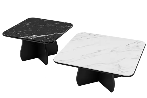 Table basse carrée marbrée 2 pièces -  HB263071 -  80 × 60 cm