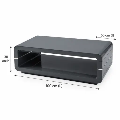 Table basse moderne HB263106 - 100 x 55 cm -  laquée brillante