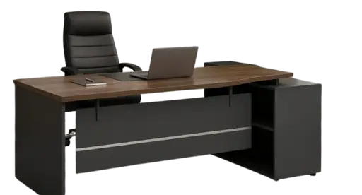 Table de bureau avec caisson 2m -   pour espace de travail