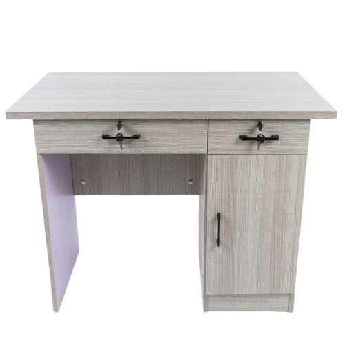 Table de bureau en bois HB2510072 -  90 cm  - stratifié gris clair