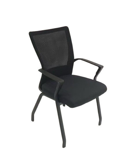 Chaise visiteur confortable - structure en fibre de verre - nylon noir  - modèle HB2510172 - accoudoirs fixes - siège pour bureau, espace d’accueil et salle d’attente 