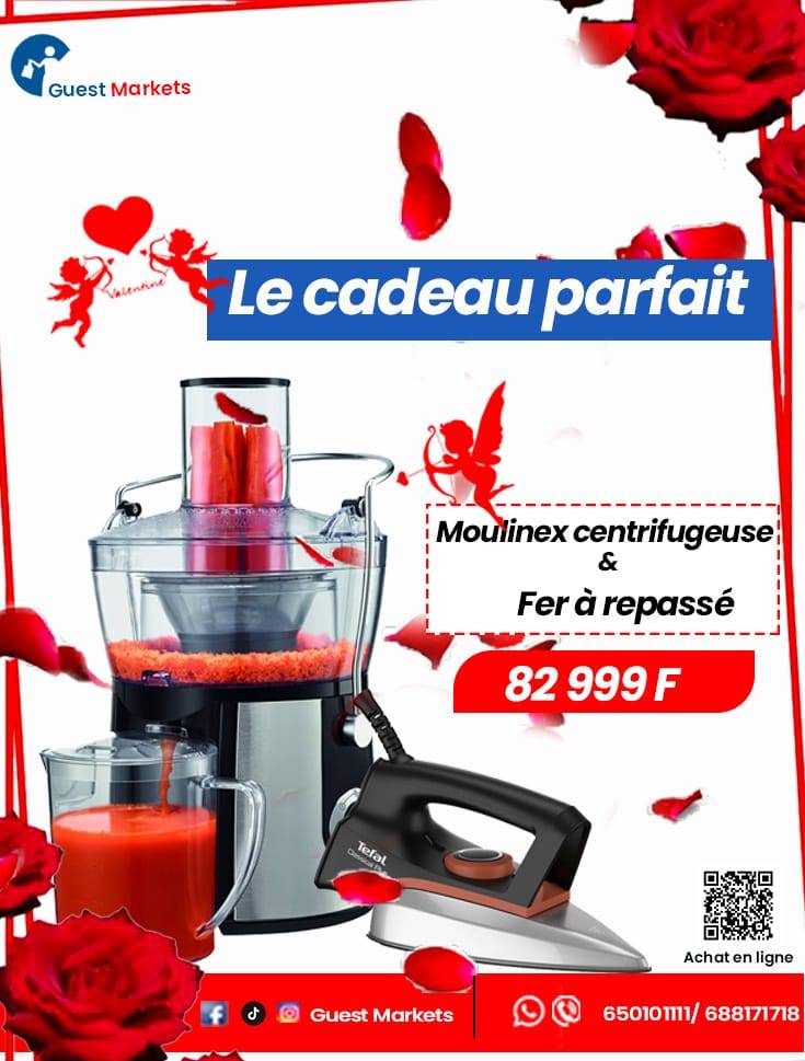 Pack Saint-Valentin Moulinex – Centrifugeuse + Fer à repasser