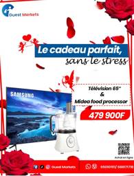 Pack Saint-Valentin Prestige : TV Samsung 65” Grand Écran + Robot Midea Multifonction