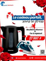Pack Saint-Valentin Élégance & Confort – Bouilloire Hisense + Fer à repasser Tefal