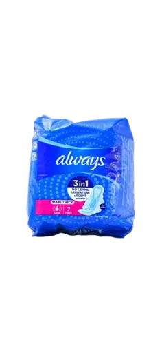 Serviette hygiénique - Always - 3in1 Maxi Thick – 7 pièces - Sans Parfum - Long