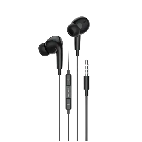 Écouteurs Filaire -Green  Lion  - GL STEREO PRO –  Stéréo Avec Microphone – Jack 3.5 mm – Noir - 03 Mois de Garantie 