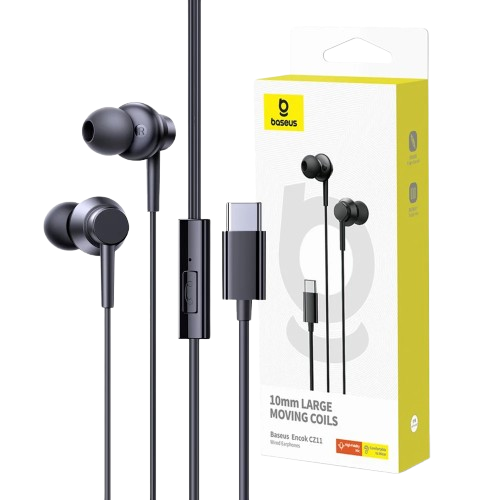 Écouteurs Filaire -  BASEUS  -  ENCOK CZ11 – 10 mm -  Moving Coils – Jack 3.5 mm – Microphone HD – Garantie 03 Mois