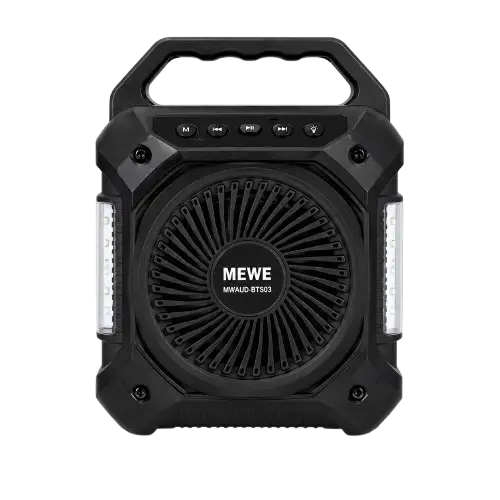 Enceinte Bluetooth Portable Rechargeable  - Mewe MWAUD-BTS03  - Avec Lampe Torche Et Recharge Solaire - Garantie 03 Mois