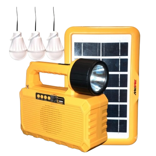 Kit solaire -  Mewe - MWSLK-SV09Y avec panneau solaire 2 W et 3 ampoules LED - garantie 12 mois