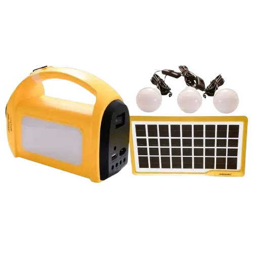 Kit d'éclairage solaire standard - Mewe -  MWSLK-SV12Y-  Avec Panneau Solaire, 3 Ampoules LED Et Batterie Rechargeable - Garantie 03 Mois