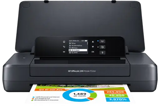 Imprimante Jet D’encre Portable HP - Officejet Mobile 202 N4K99C - A4 Sans Fil - Batterie Rechargeable  -Smart - Cartouches Hp 62/62xl - Garantie 6 Mois