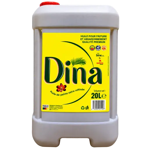 Huile de Palme Extra - Raffinée - Dina - Bidon de 20 Litres