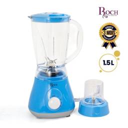 Blender 2 en 1 Roch RBL-115-C – 400W, Bol 1,5L + Broyeur, 4 Vitesses avec Impulsion, Moteur Cuivre Sécurisé – Garantie 03 Mois
