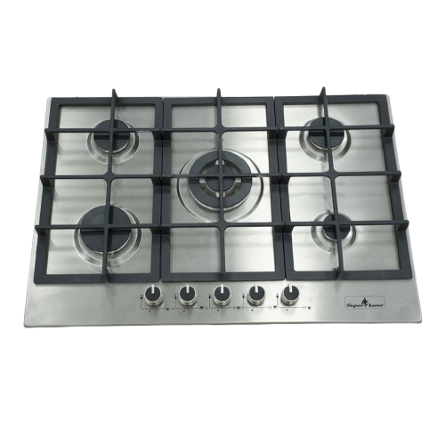 Plaque de Cuisson Encastrable - SUPERFLAME - 5 Feux - SFKI-B902MVS - Allumage Automatique - INOX- Brûleur central 