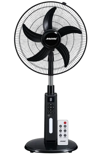 Ventilateur sur Pied Rechargeable - Mewe - MWFAN-RSF1802BK - 18 pouces - batterie 12 V 7 Ah - Autonomie jusqu’à 45 h - Garantie 12 Mois