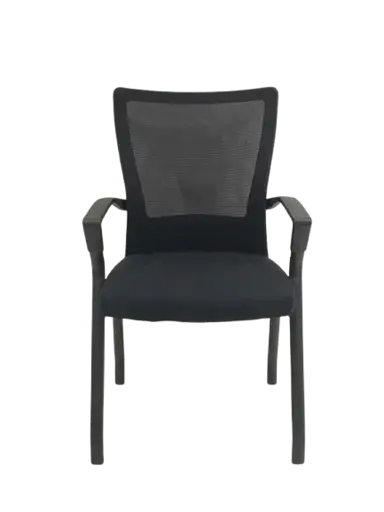 Chaise visiteur confortable - structure en fibre de verre - nylon noir  - modèle HB2510172 - accoudoirs fixes - siège pour bureau, espace d’accueil et salle d’attente 
