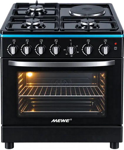 Cuisinière à gaz - Mewe - MWKCA-SGC602-4G - 4 Bruleurs - Four 80 L - Garantie 12 Mois