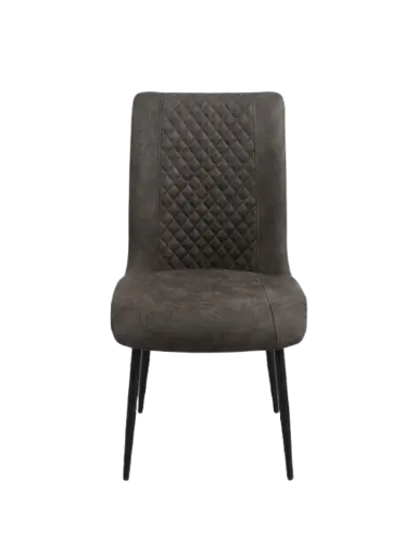 Chaise de salle à manger RU251213 -  en polyuréthane -Gris  - avec structure noire