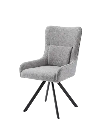 Chaise de salle à manger  RU251209 - en tissu  -Gris  – 88 cm - Chaise Pivotante à 360° pour Bureau Salon Chambre
