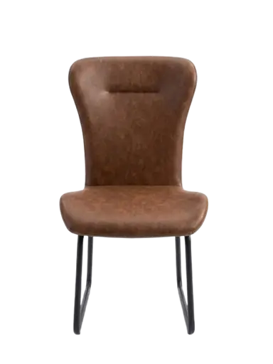 Chaise de salle à manger  RU251212 -  en PU marron - structure en métal