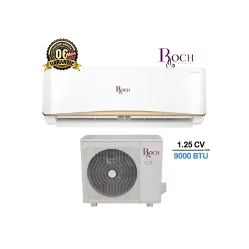 Climatiseur -  ROCH -  RAC-S09R4-E 1.25 CV – 9000 BTU – R410a – 06 mois