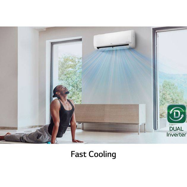 LG DualCool S4-Q24K228E – Climatiseur Inverter 24000 BTU (3CV) – Anti-Moustique – Blanc – 06 Mois de Garantie
