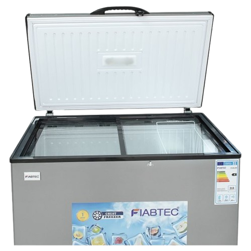 Congélateur -  coffre - vitré FIABTEC - FTCFQ-308 – 308 Litres – Classe Éco A+ – Gris – Garantie 06 Mois