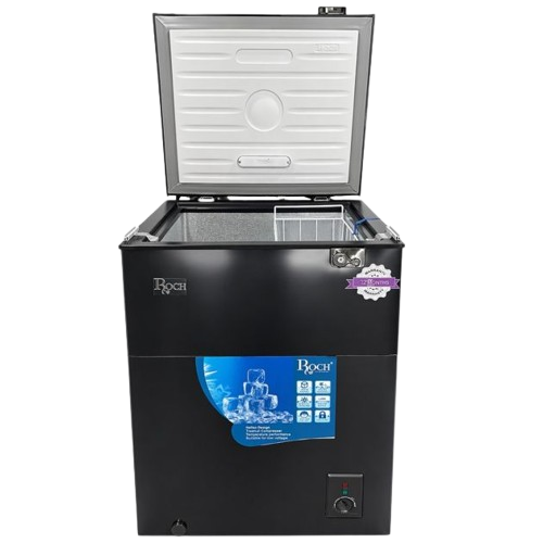 Congélateur Coffre Roch RCF-130-I – 99 Litres – Noir – Classe A+ – Tropicalisé Classe T – Serrure avec clé – Garantie 06 Mois