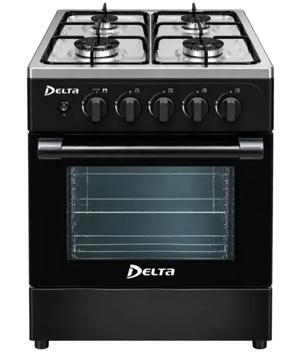 Cuisinière à Gaz Delta - DL-FGC-5050BL-M - 50×50 cm - 4 Feux - Noir - Garantie de 06 Mois
