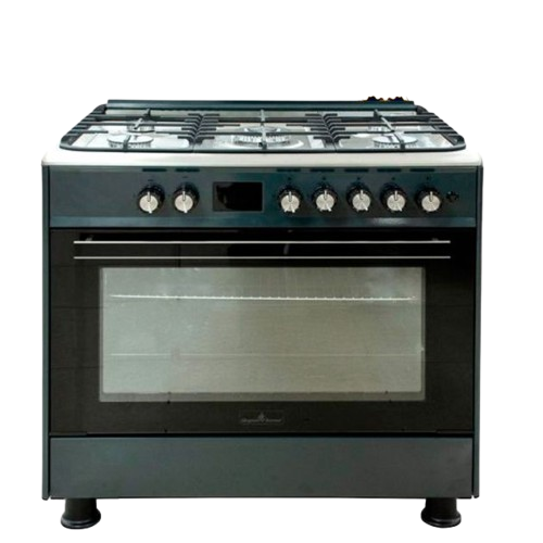Cuisinière à Gaz -  SUPER FLAME -  SFKI-9502GBZA – 5 Feux – 60 x 90 cm – Grand Four – Panneau de Commande Numérique – Gris Foncé – 06 Mois de Garantie