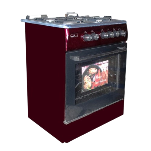 Cuisinière à Gaz SUPER FLAME - SFK606040G - 4 Feux - Four à Gaz - Allumage Automatique - 60 x 60 cm - Rouge - 06 Mois de Garantie