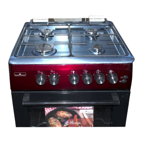 Cuisinière à Gaz SUPER FLAME - SFK606040G - 4 Feux - Four à Gaz - Allumage Automatique - 60 x 60 cm - Rouge - 06 Mois de Garantie