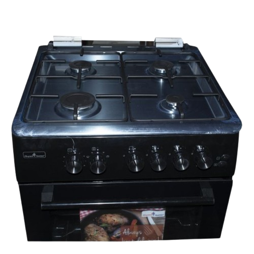 Cuisinière à Gaz  - SUPER FLAME  - SFK606040G – 4 Feux – 60 x 60 cm – Allumage Automatique – Four à Gaz – Noir – 06 Mois de Garantie