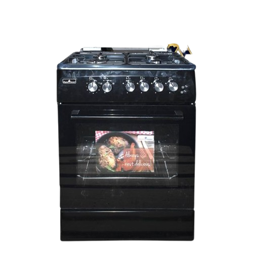 Cuisinière à Gaz  - SUPER FLAME  - SFK606040G – 4 Feux – 60 x 60 cm – Allumage Automatique – Four à Gaz – Noir – 06 Mois de Garantie